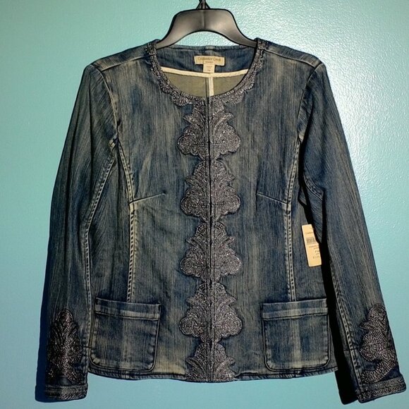Coldwater Creek Jackets & Blazers - Coldwater Creek soutache shaped denim jacket P10